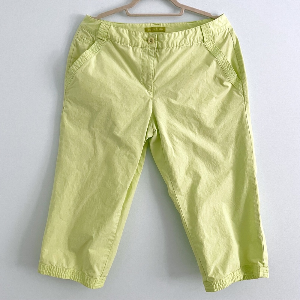 Ankle Pants of Cool Fabric in Bright Neon Yellow